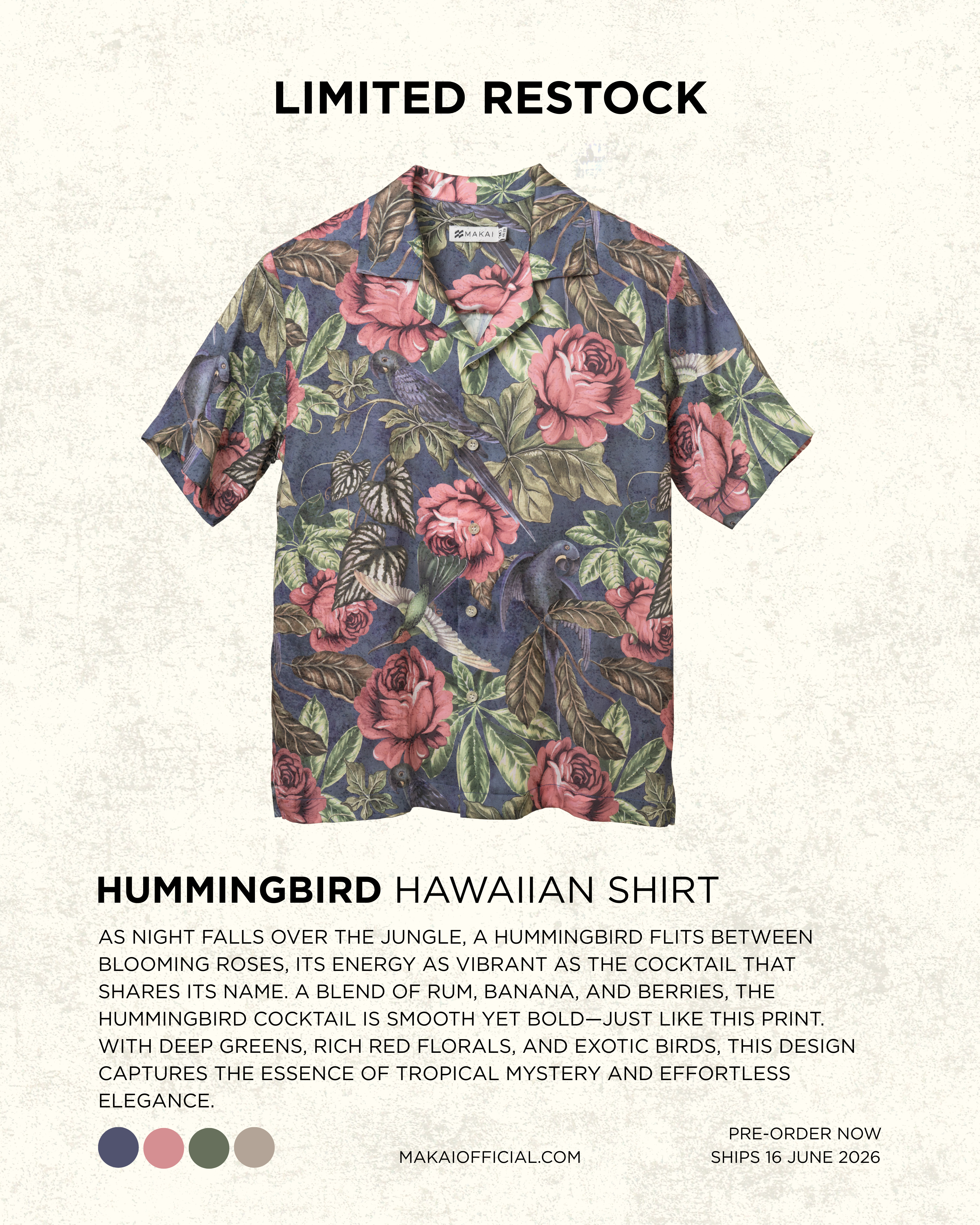 HUMMINGBIRD Hawaiian Shirt - Restock