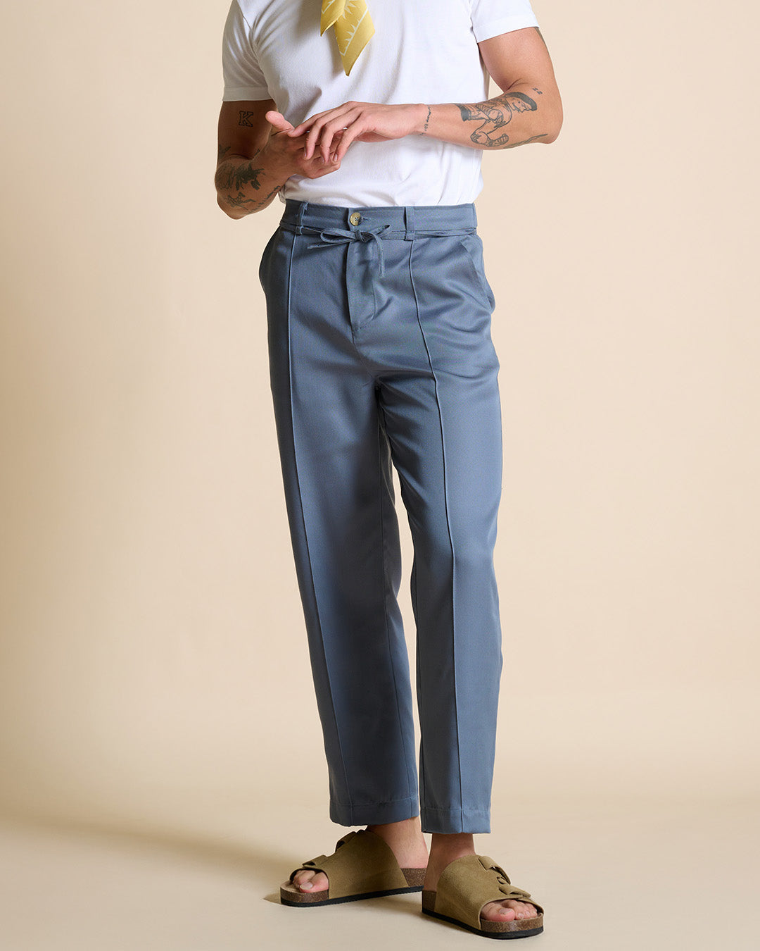 Lyocell Line Straight Pants
