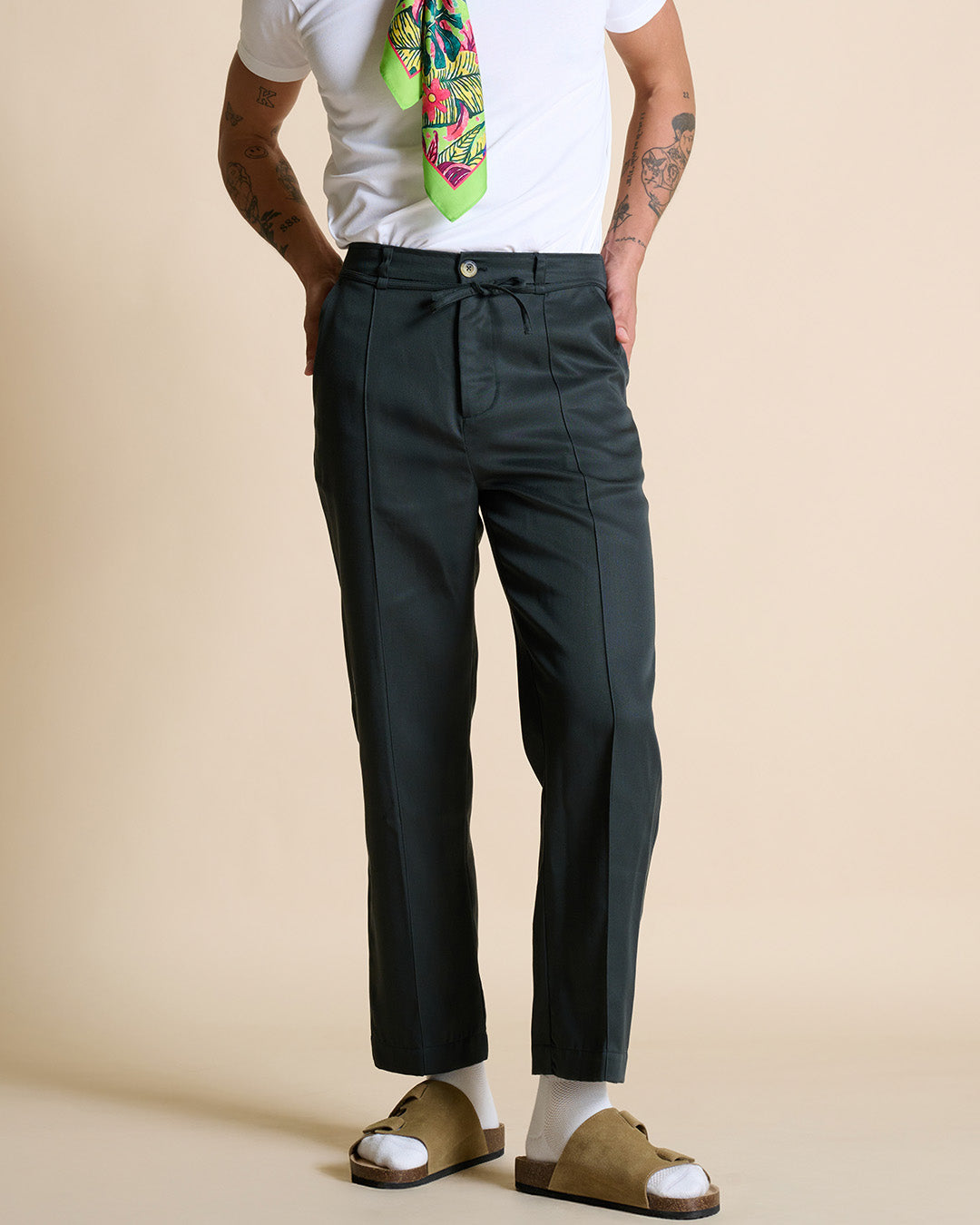 Lyocell Line Straight Pants