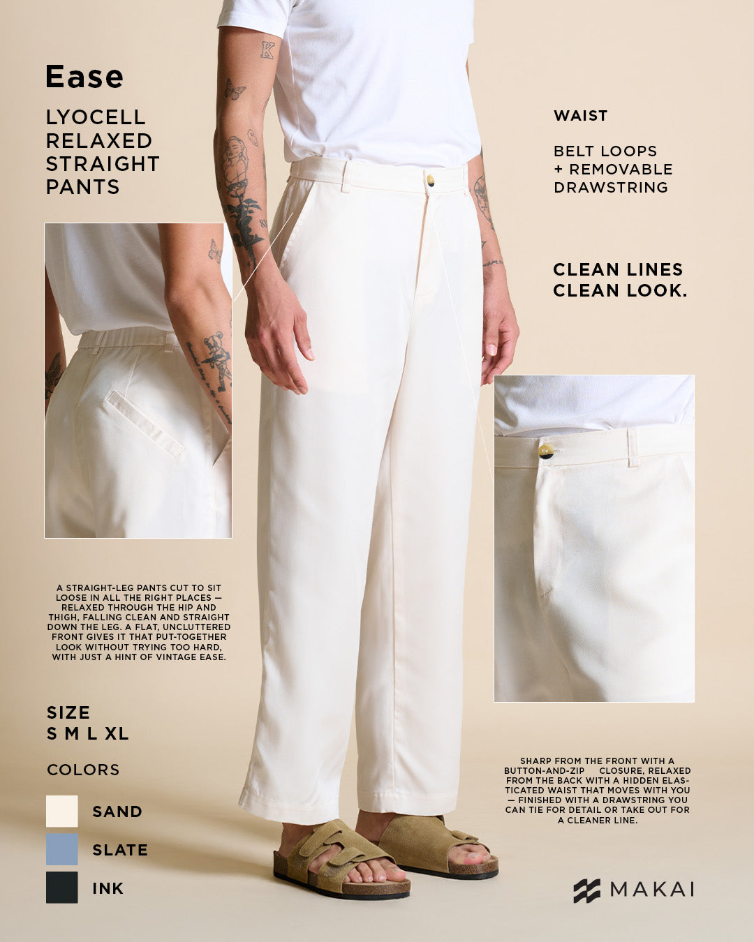 Lyocell Ease Relaxed Straight Pants