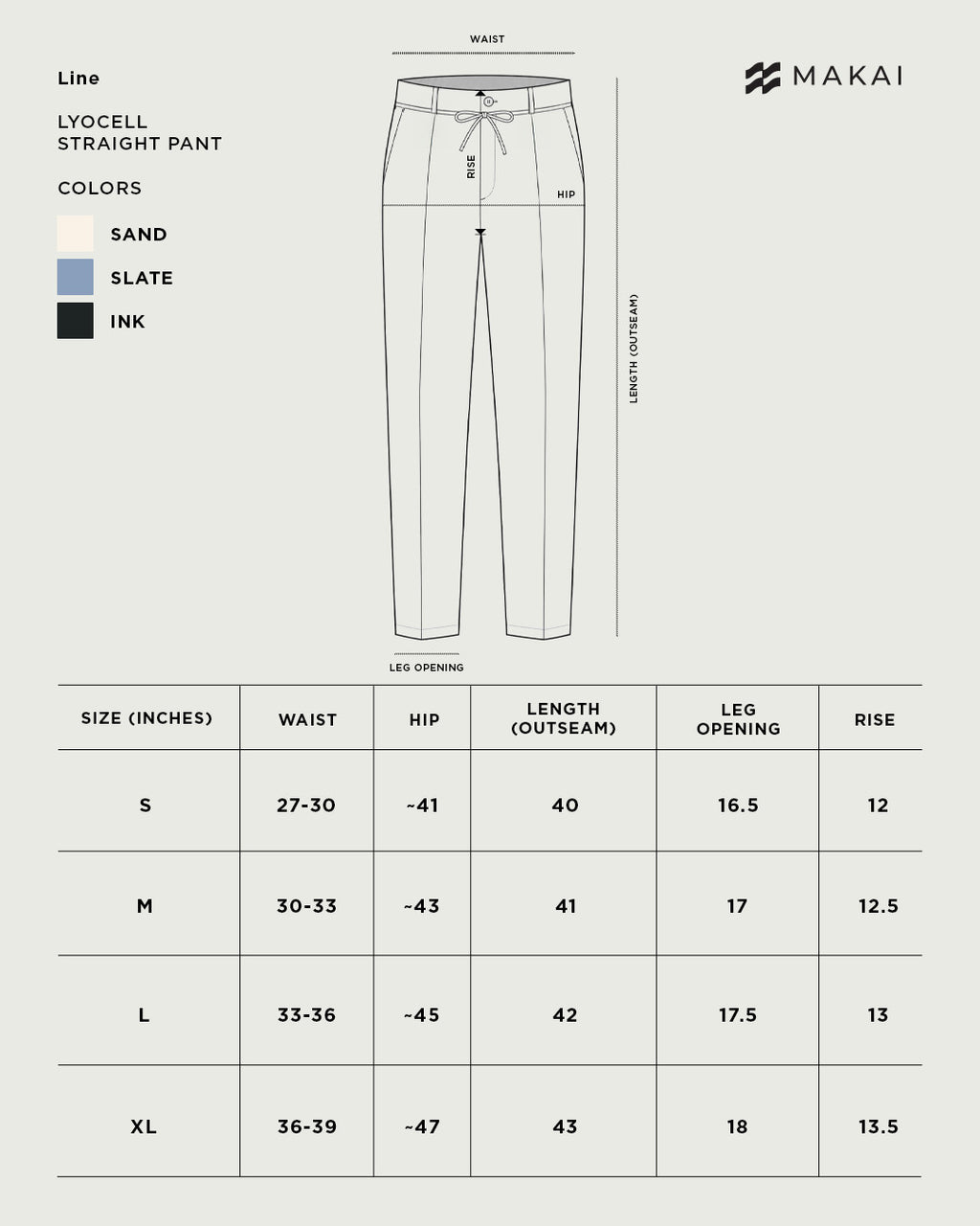 Lyocell Line Straight Pants