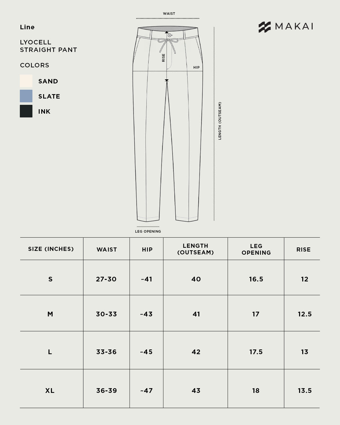 Lyocell Line Straight Pants