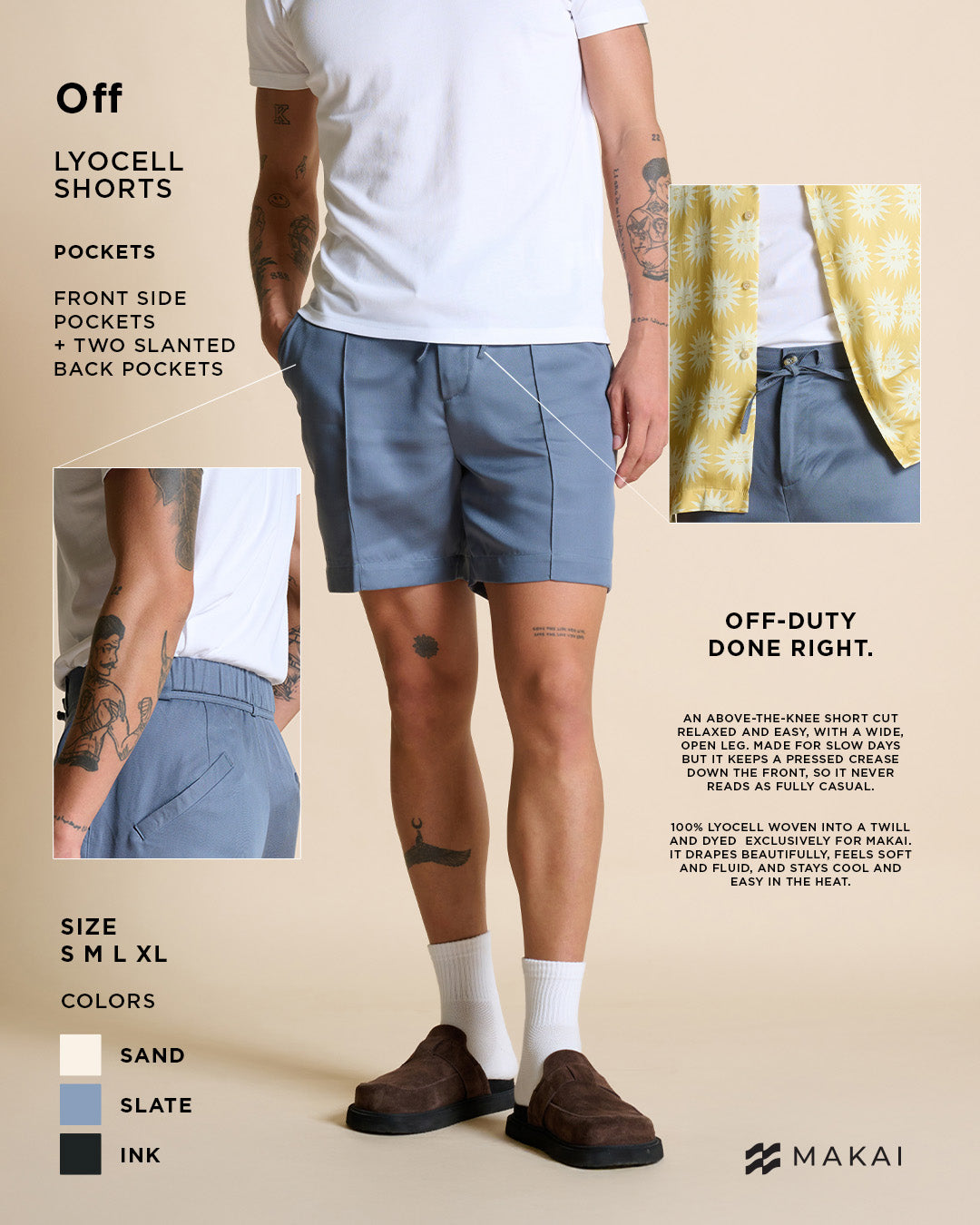 Lyocell Off Shorts