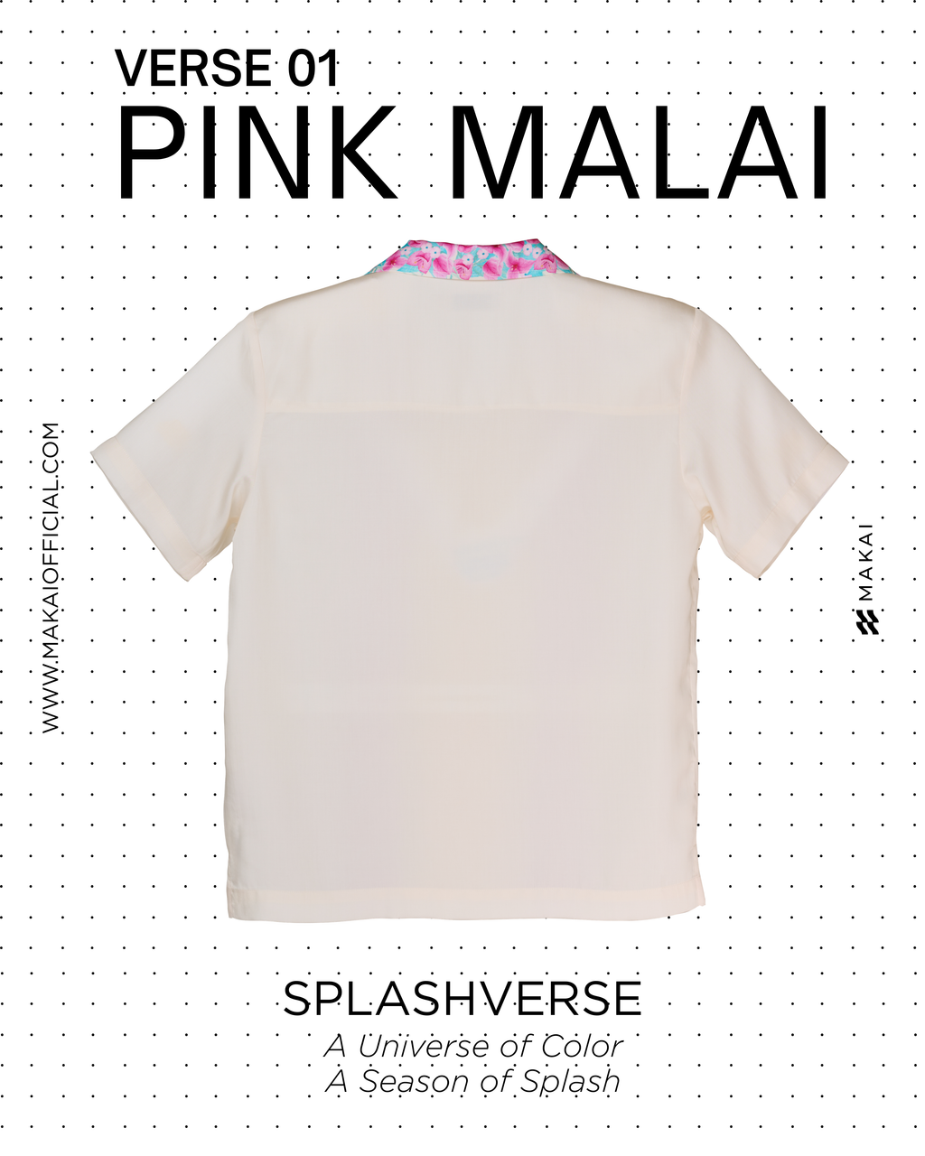 เสื้อฮาวายลายดอกมาลัยสีชมพู