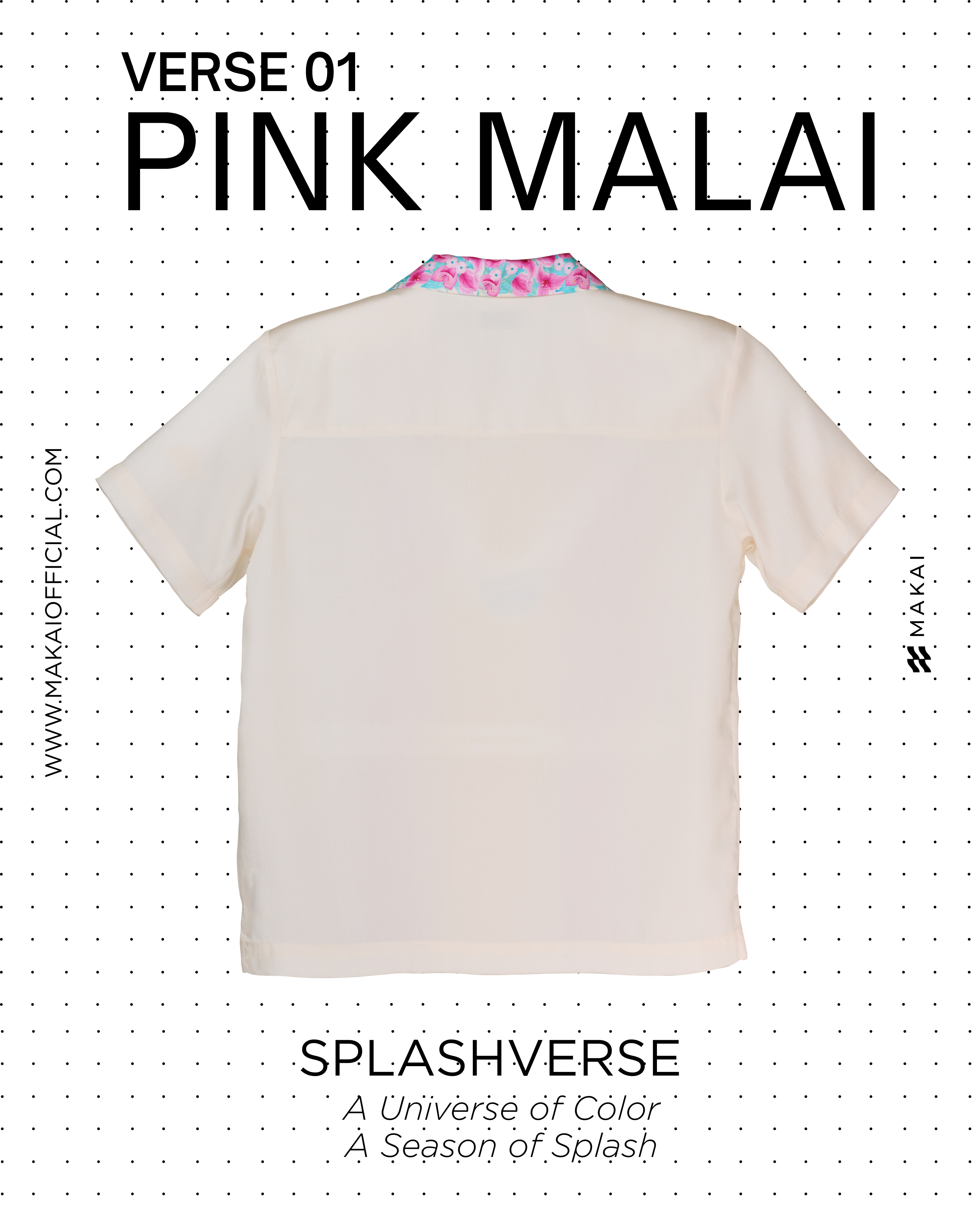 เสื้อฮาวายลายดอกมาลัยสีชมพู